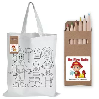 Colouring Short Handle Cotton Bag & Pencils - 57931_75467.jpg