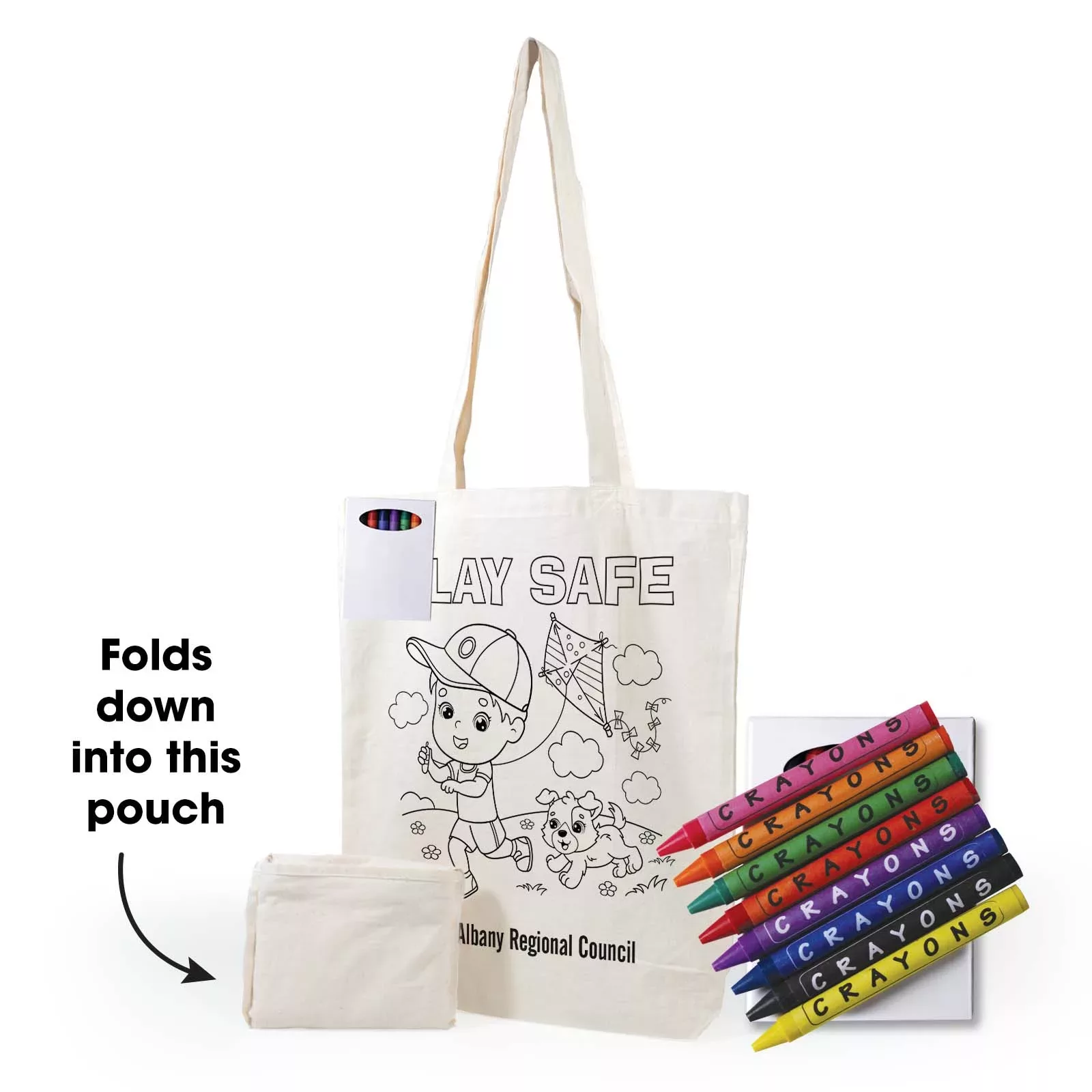 Get Crafty Folding Calico Bag and Crayons - 60323_92404.jpg