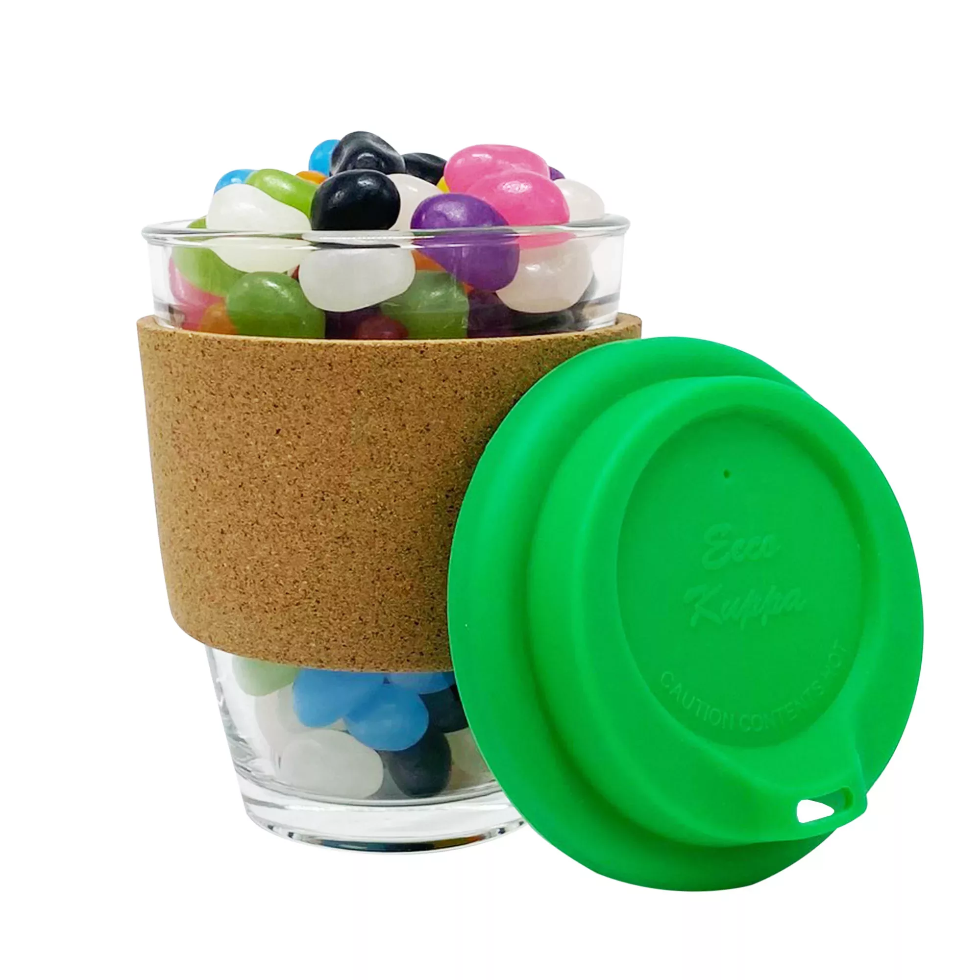 Jelly Bean In Cork Band Glass Coffee Cup - 61140_102409.jpg