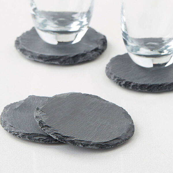 Round Slate Coaster Set of 4