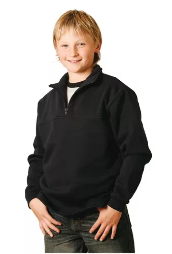 Kid&#8217;s 1/2 Zip Collar Fleecy Sweat - 18573_12729.jpg