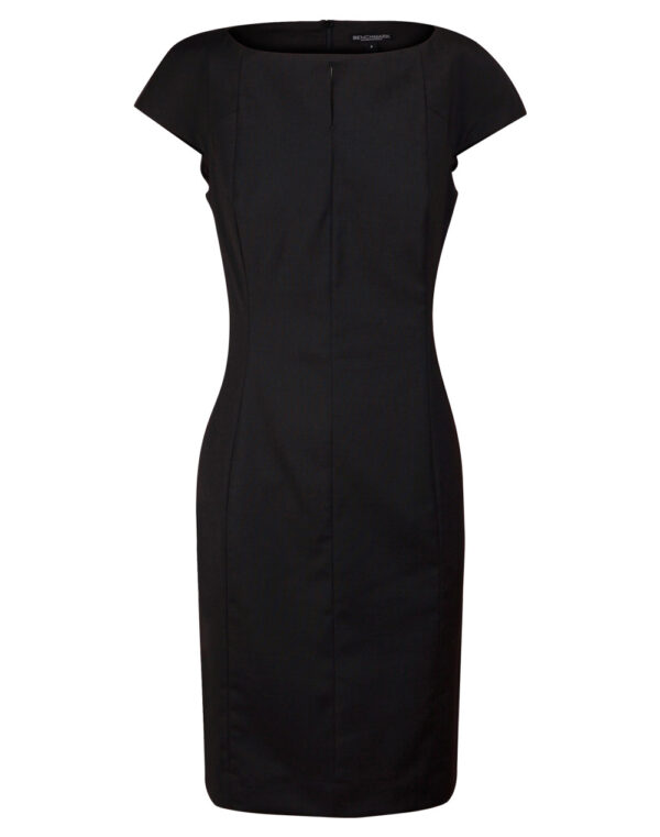 Ladies’ Wool Blend Stretch Cap Sleeve Dress - 47334_119080.jpg