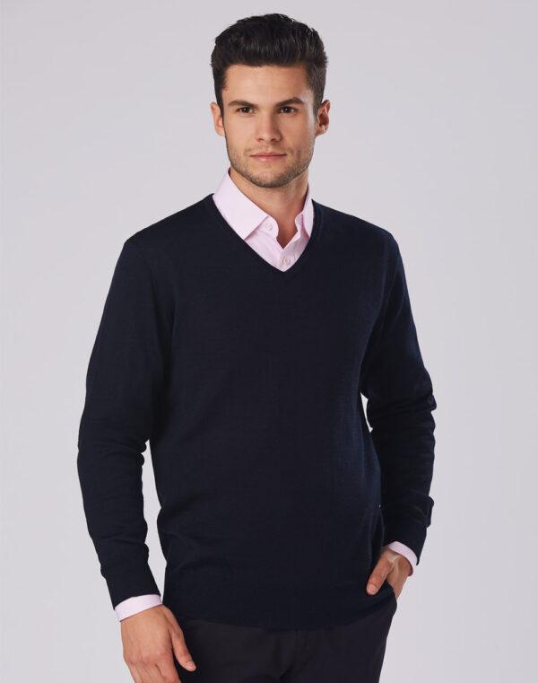 Men’s 100% Merino Wool V Neck L/S Sweater - 47341_117734.jpg