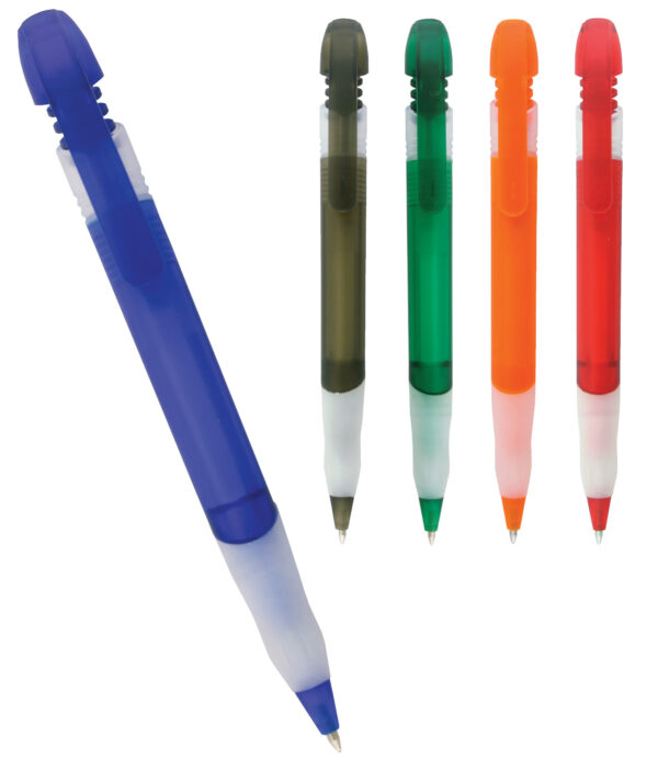 Plastic Pen Frosted Barrel And Silicone Grip Tornado - 21891_116376.jpg