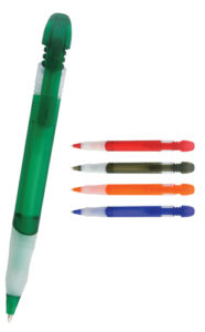 Plastic Pen Frosted Barrel And Silicone Grip Tornado - 21891_13743.jpg