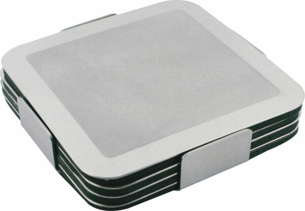 Coaster Set Stainless Steel Set Of 4 With Eva Backing In A Holder Prestige - 22367_115611.jpg