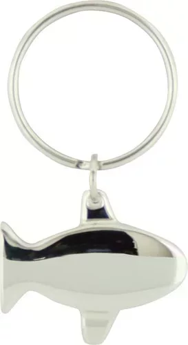 Keyring Aeroplane Shape Satin Chrome Material - 22538_14142.jpg