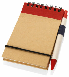 Notebook A6 Size Made From Recycled Paper With Pen 80 Pages - 54286_116166.jpg
