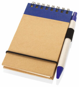 Notebook A6 Size Made From Recycled Paper With Pen 80 Pages - 54286_116788.jpg