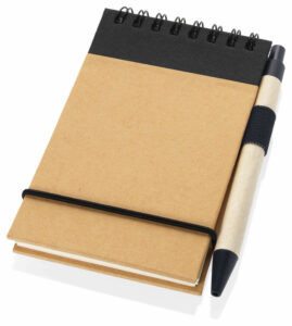 Notebook A6 Size Made From Recycled Paper With Pen 80 Pages - 54286_67529.jpg