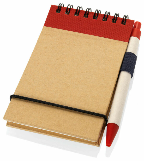 Notebook A6 Size Made From Recycled Paper With Pen 80 Pages - 54286_67531.jpg