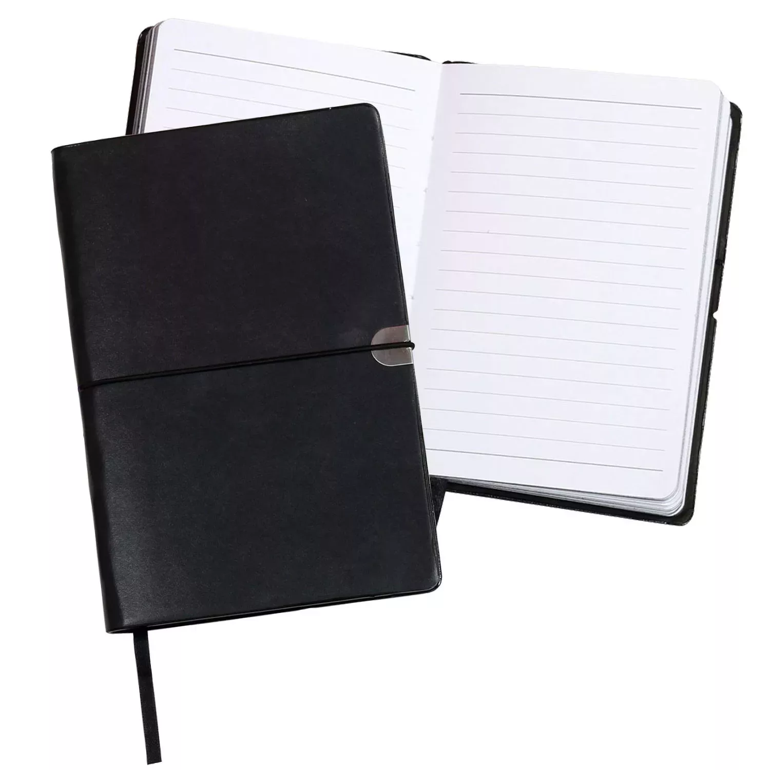 Notebook A5 Size &#8211; Leather Look Bookmark And Elastic Closure 112 Pages - 54383_67995.jpg