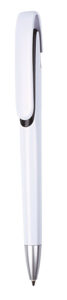 Plastic Pen White Barrel And Coloured Trim Large Clip Spark - 54465_68393.jpg