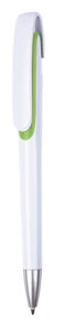 Plastic Pen White Barrel And Coloured Trim Large Clip Spark - 54465_68395.jpg