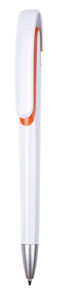 Plastic Pen White Barrel And Coloured Trim Large Clip Spark - 54465_68396.jpg