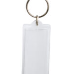 Key Ring Clear With Rectangular Insert