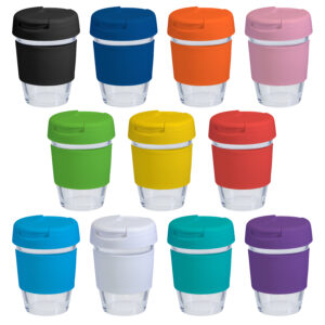 Coffee Cup / Mug 12oz/340ml Glass Karma Kup Plastic Flip Lid Reusable Eco Friendly - 62164_116361.jpg