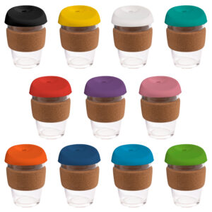 Coffee Cup / Mug 12oz/340ml Glass Karma Kup Cork Band Silicon Lid Reusable Eco Friendly - 62166_116061.jpg