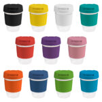 Coffee Cup / Mug 12oz/340ml Clear Plastic Karma Kup With Plastic Flip Lid Reusable Eco Friendly - 62169_116688.jpg