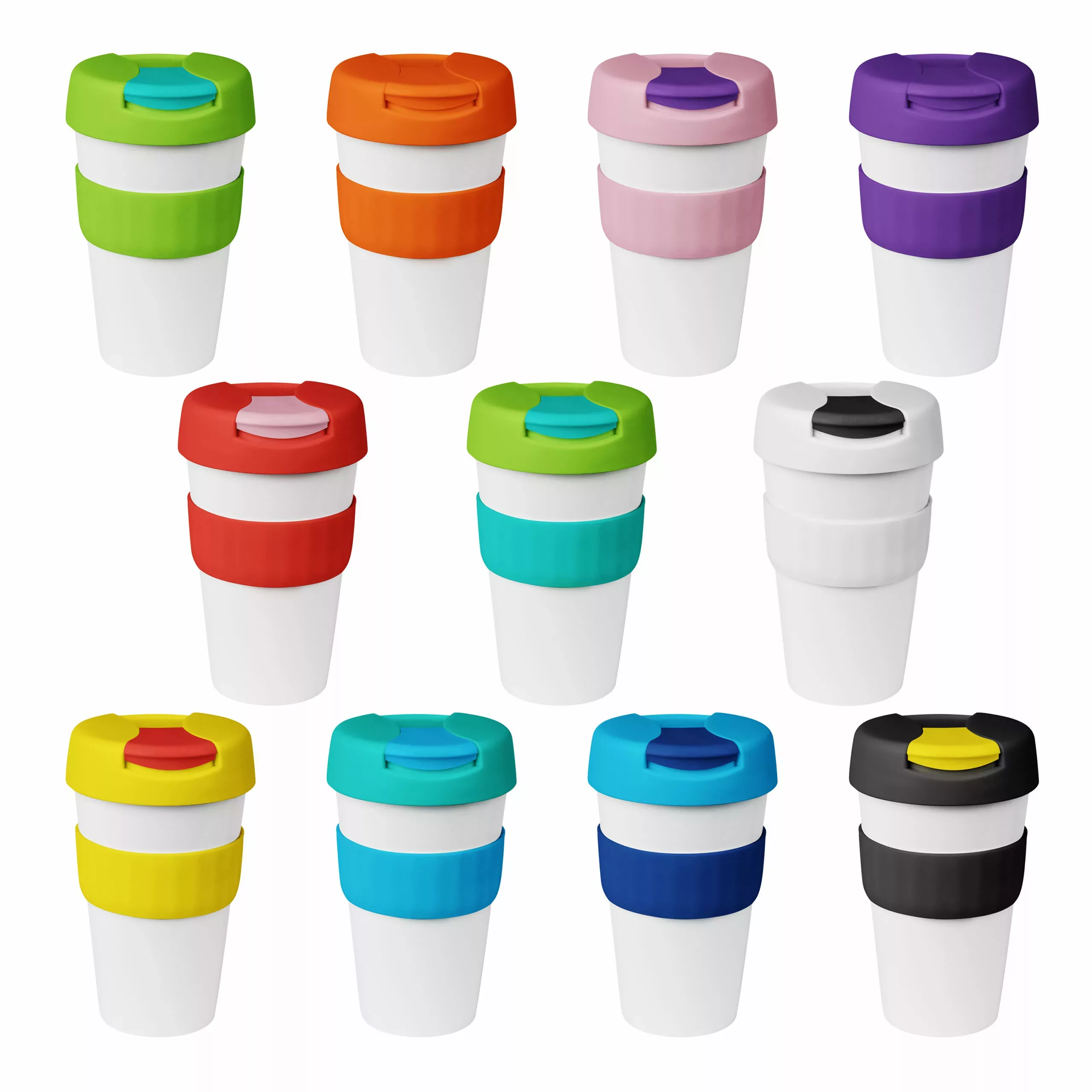 Coffee Cup / Mug 16oz/535ml Large Plastic Karma Kup Plastic Flip Lid Reusable Eco Friendly - 62172_116471.jpg