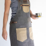 Apron Bbq Style Canvas (16oz) With Leather Straps