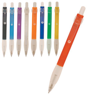 Plastic Pen Click Action With Frosted Colour Barrel Ergonomic Grip Satin - 9578_116028.jpg
