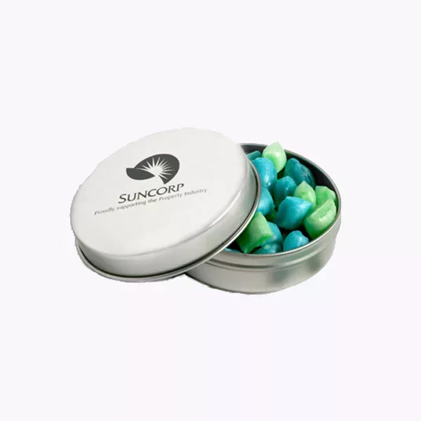 Candle Tin Filled with Corporate Coloured Tiny Humbugs 50G - 55619_68963.jpg