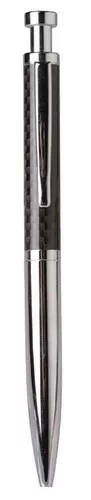 Metal Pen Click Action Carbon Fibre And Chrome Barrel Matrix - 12773_7632.jpg