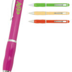 Plastic Pen With Coloured Barrel , Twist Action Apple Fashion