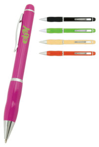 Plastic Pen With Coloured Barrel , Twist Action Apple Fashion - 21913_13765.jpg