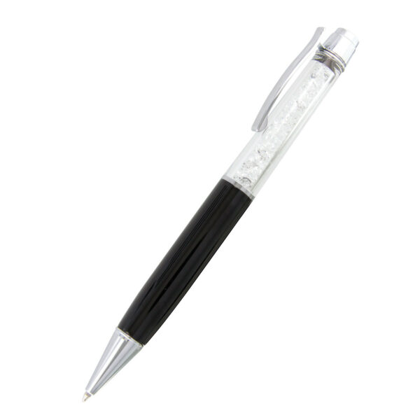 Pen Metal With Crystals Inside Barrel Crystal - 54180_67114.jpg