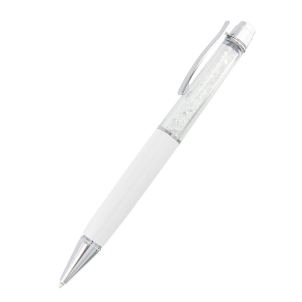 Pen Metal With Crystals Inside Barrel Crystal - 54180_67116.jpg