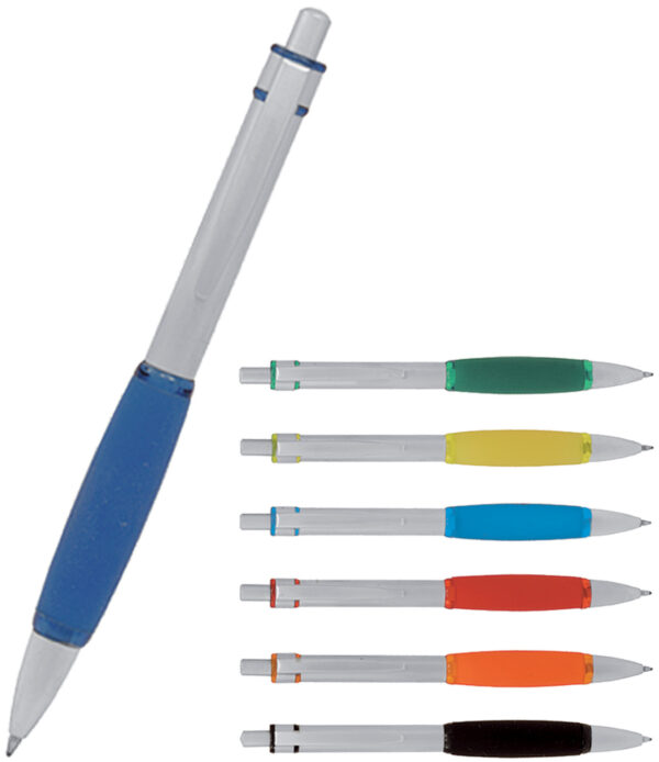 Metal Pen Click Action With Rubber Barrel Polar - 5841_116834.jpg