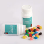 Pill Jar Filled with Jelly Beans 120G (Mixed Colours or Corporate Colours)