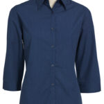 Ladies Micro Check 3/4 Sleeve Shirt - 11566_21415.jpg