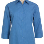 Ladies Micro Check 3/4 Sleeve Shirt