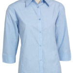 Ladies Micro Check 3/4 Sleeve Shirt - 11566_21418.jpg