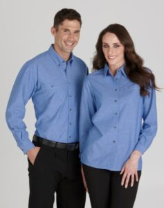 Ladies Wrinkle Free Chambray Long Sleeve Shirt - 9643_5280.jpg